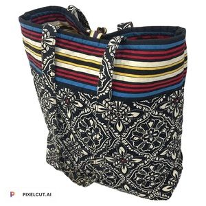 Vera Bradley Tote Purse- Blck/white